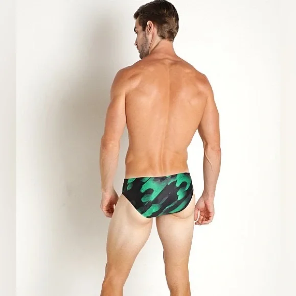 Speedo NWT Men’s 32 Powerflex Natural Wonder Swim Brief Killer Green - Picture 6 of 7